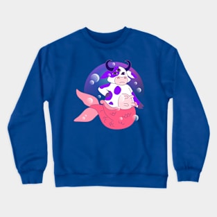 mermaid cow funny Crewneck Sweatshirt